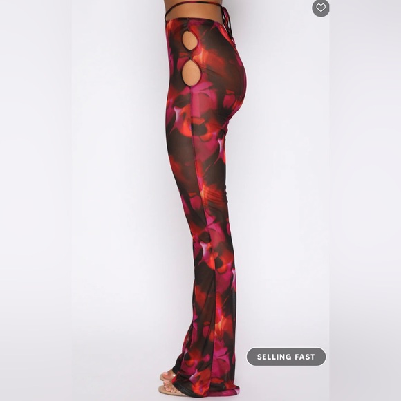 NWT! Rhythm Of The Night Pants Pink Flame Print - Picture 3 of 5